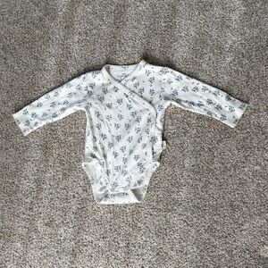 Konges Slojd Long-Sleeve Floral Wrap Baby One-Piece